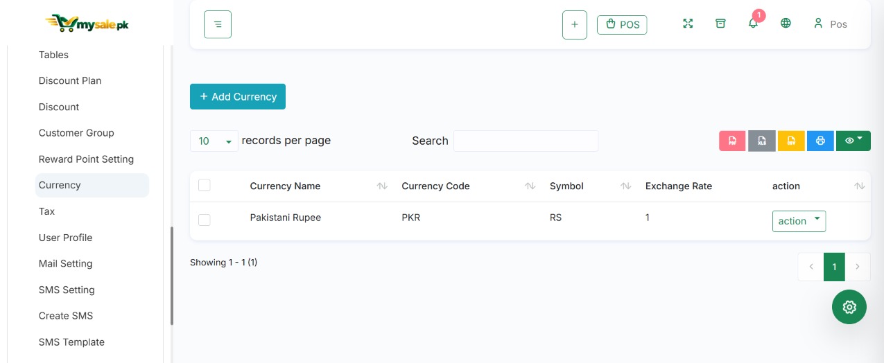 MySale.pk currency settings