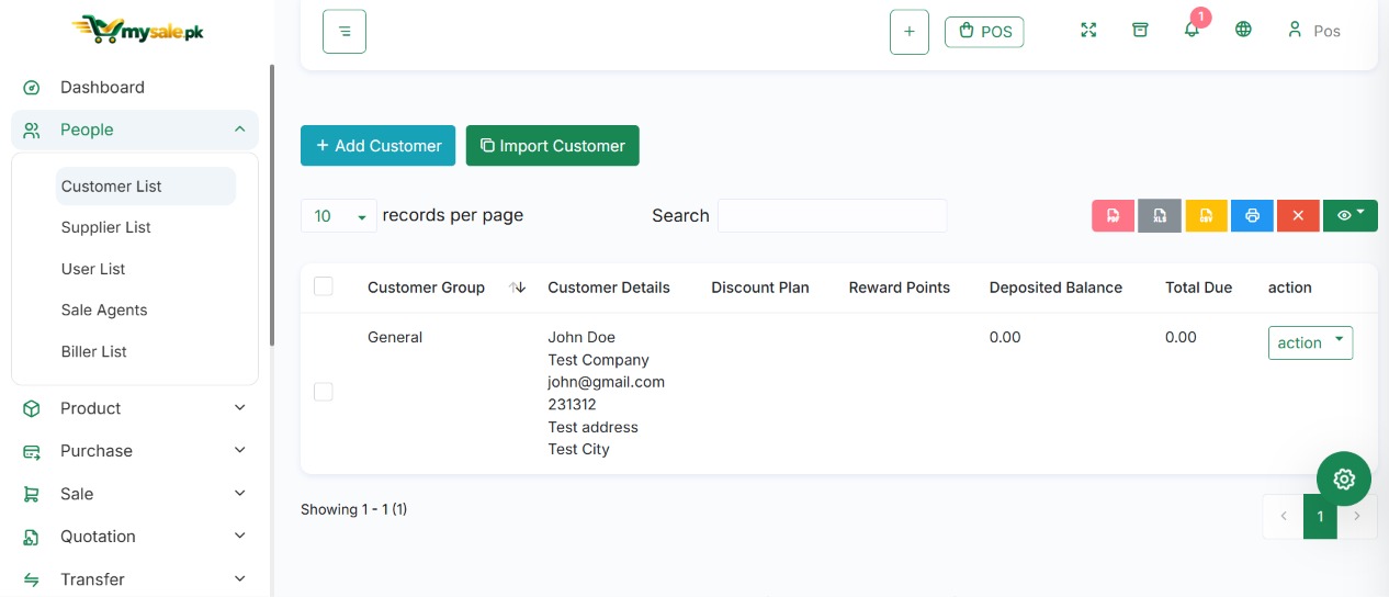 MySale.pk customer management