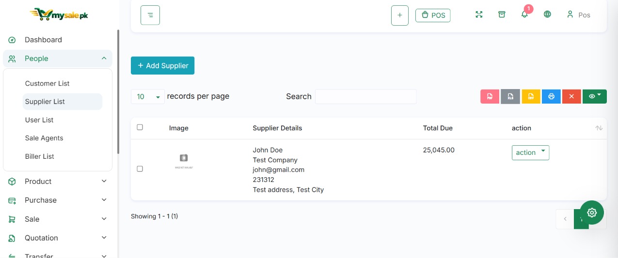 MySale.pk supplier management