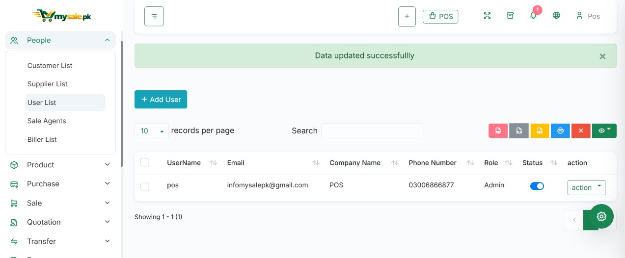 MySale.pk user management